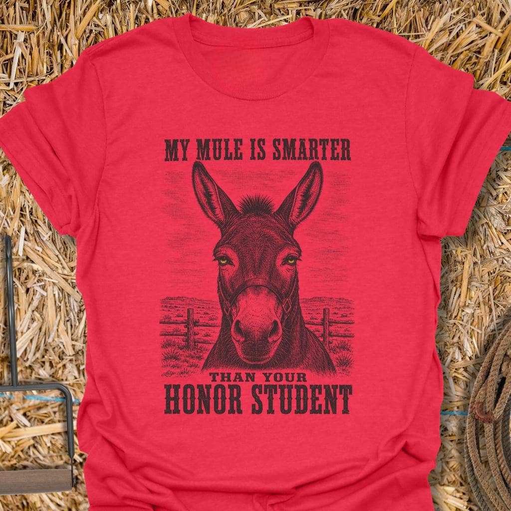 Printify T-Shirt Heather Red / S Smart Mule Tee