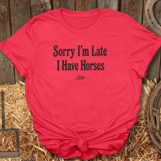 Printify T-Shirt Heather Red / S Sorry I'm Late Tee