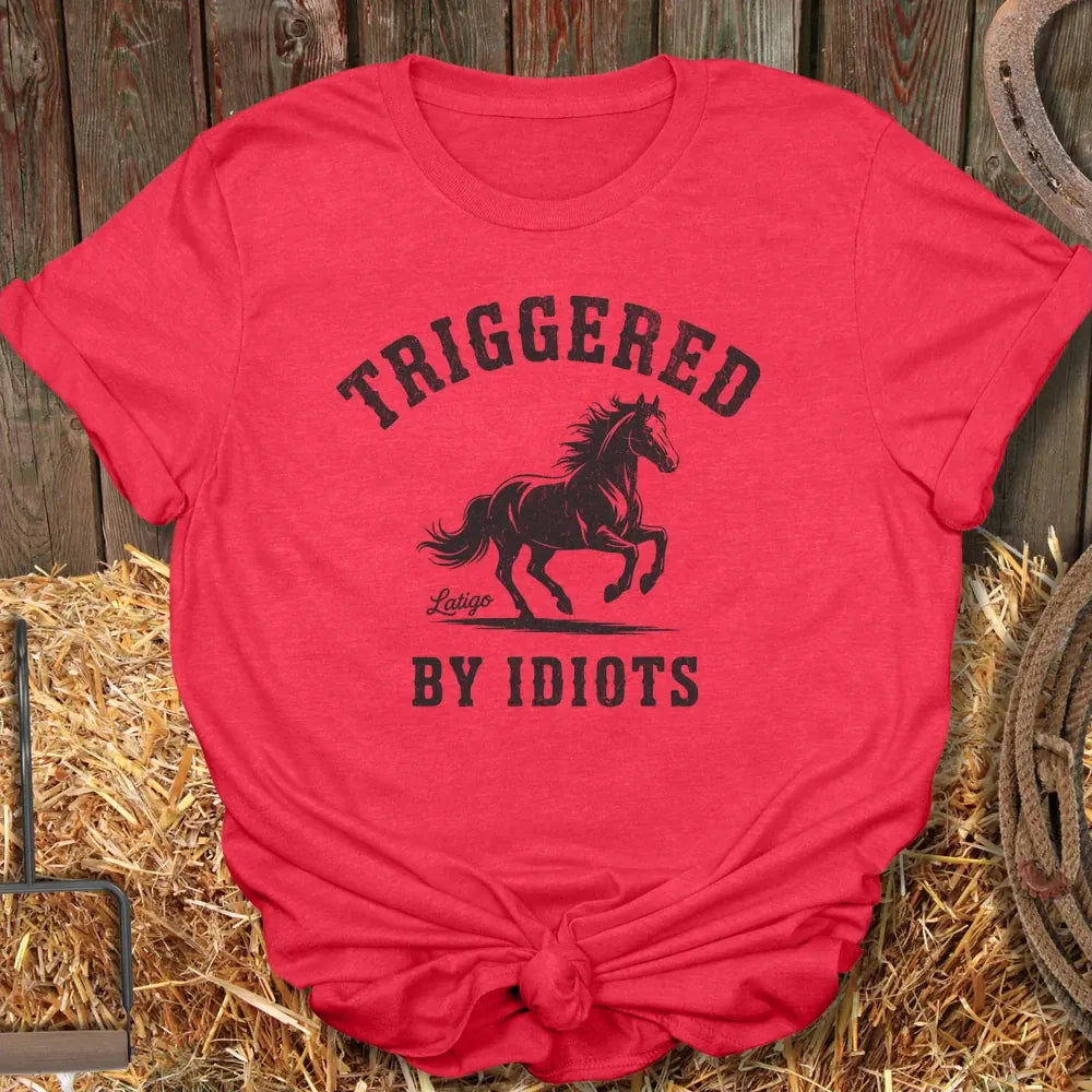 Printify T-Shirt Heather Red / S Triggered Tee