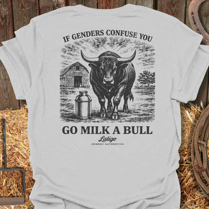 Printify T-Shirt Ice Grey / 4XL Milk A Bull Big Country Tee