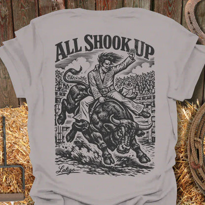 Printify T-Shirt Ice Grey / S All Shook Up Rodeo Tee