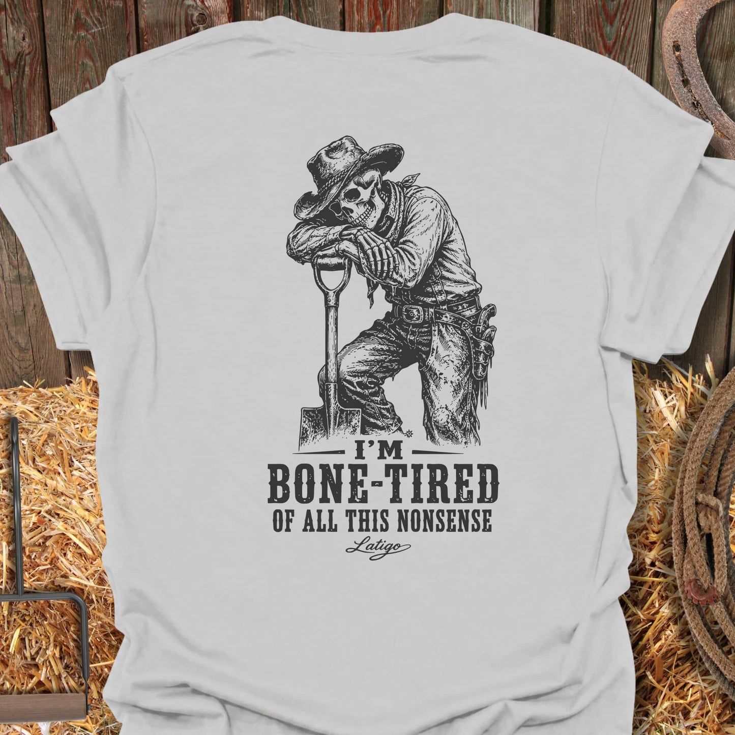 Printify T-Shirt Ice Grey / S Bone Tired Tee