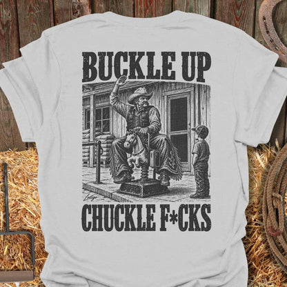 Printify T-Shirt Ice Grey / S Buckle Up Tee