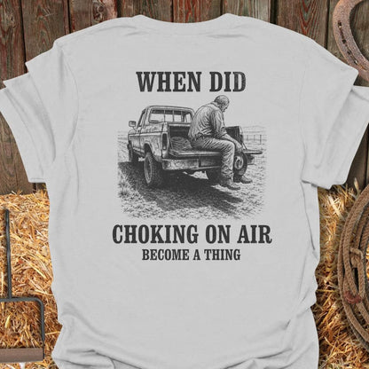 Printify T-Shirt Ice Grey / S Choking On Air Tee