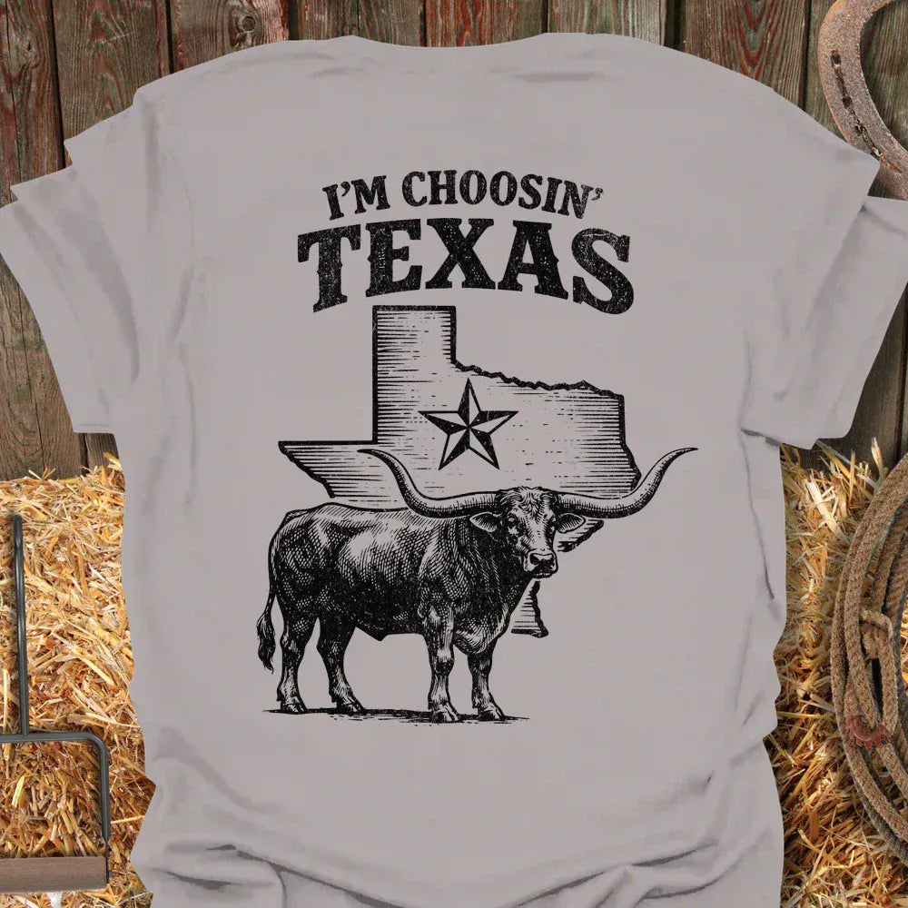 Printify T-Shirt Ice Grey / S Choosin Texas Tee