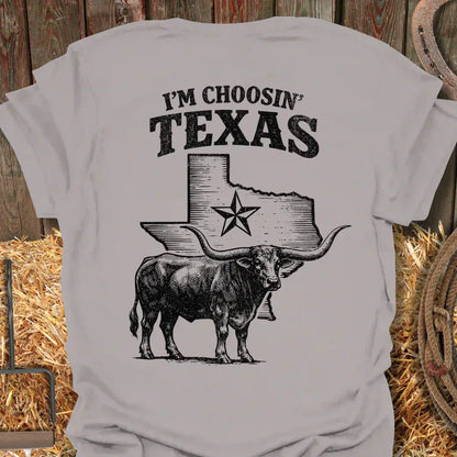 Printify T-Shirt Ice Grey / S Choosin Texas Tee