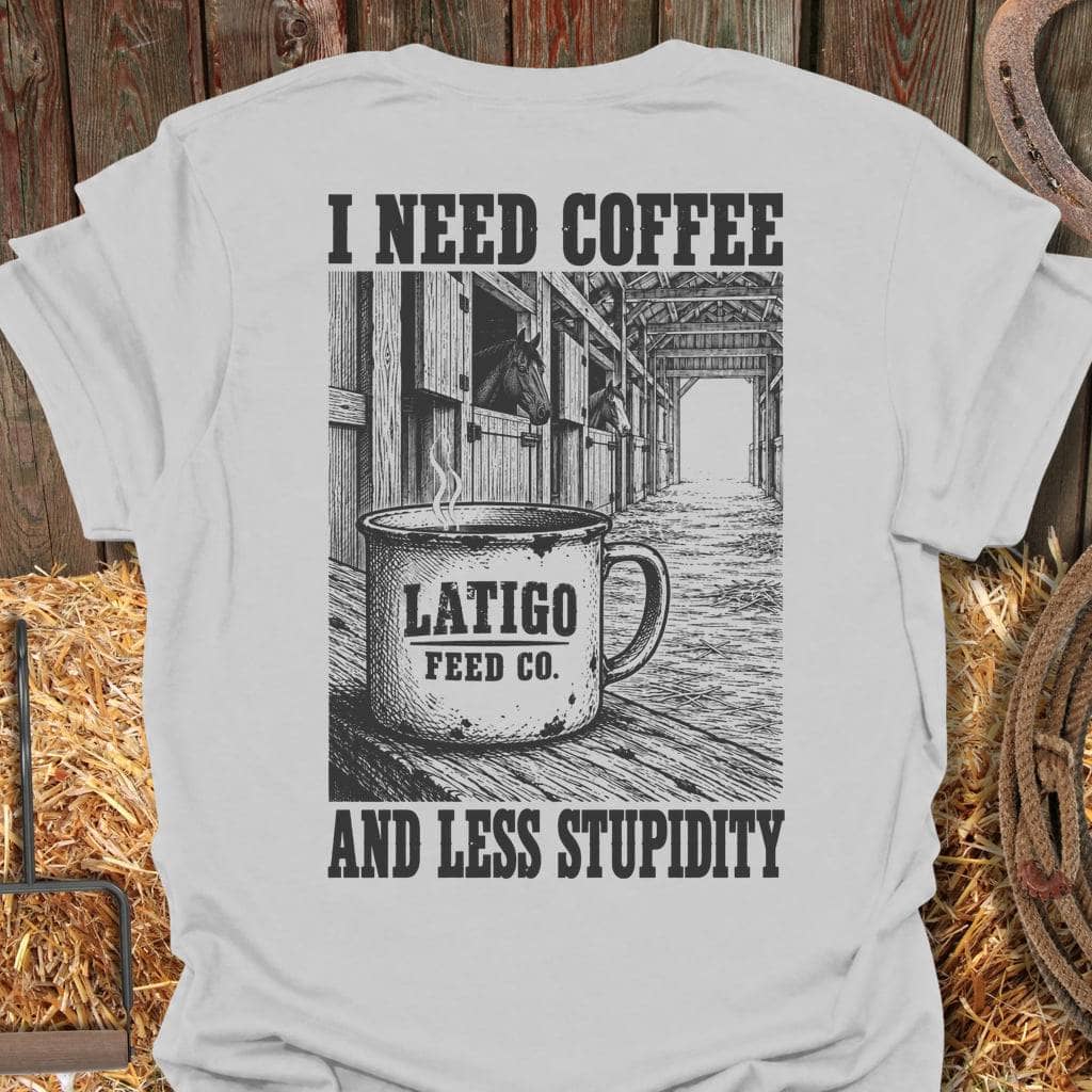 Printify T-Shirt Ice Grey / S Coffee & Stupidity Tee