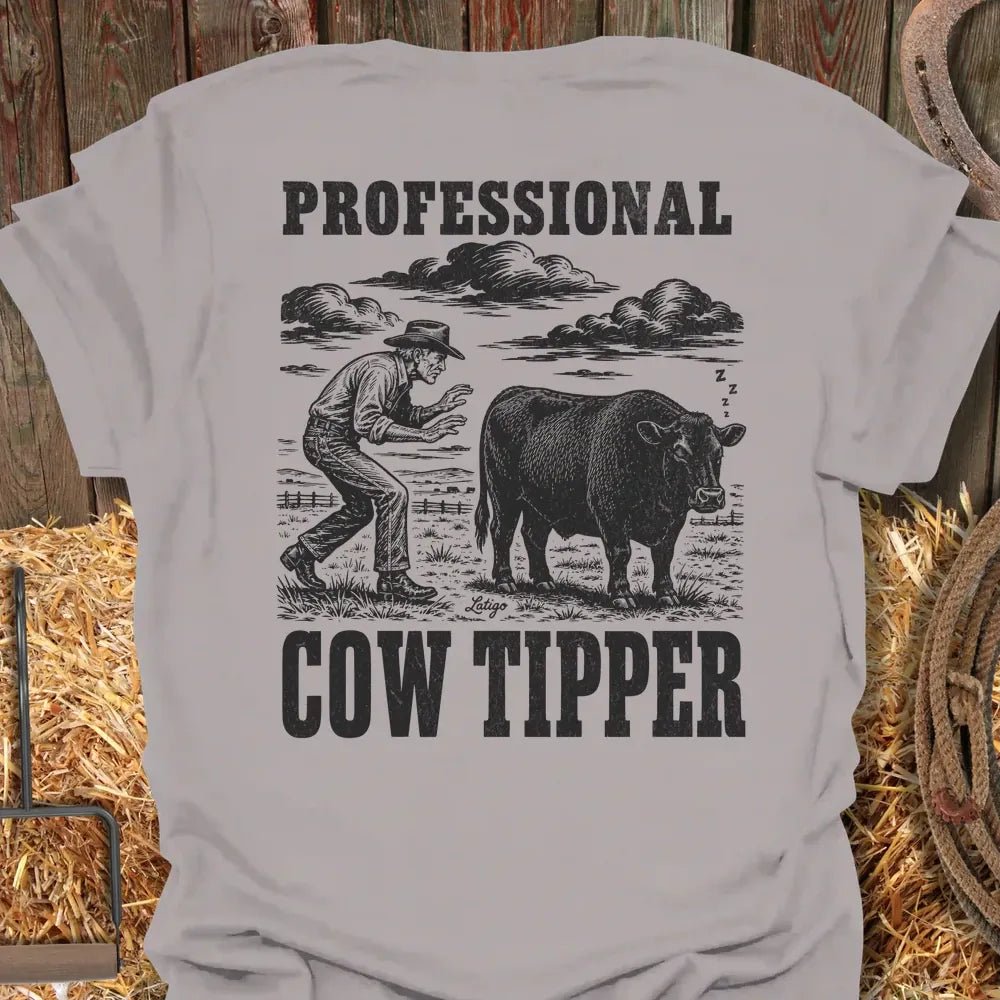 Printify T-Shirt Ice Grey / S Cow Tipper Tee