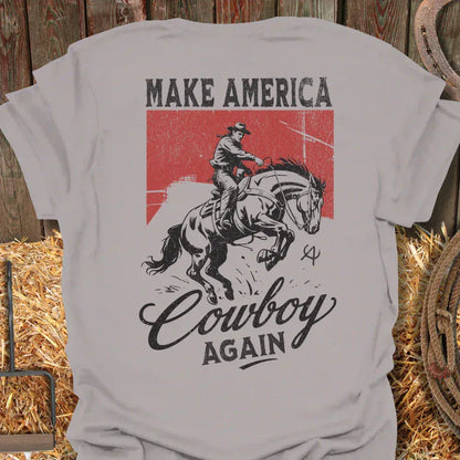 Printify T-Shirt Ice Grey / S Cowboy Again Tee
