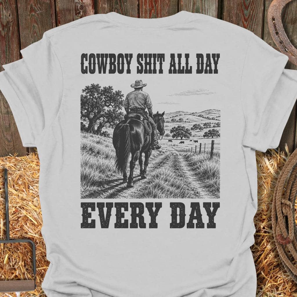 Printify T-Shirt Ice Grey / S Cowboy Shit Tee