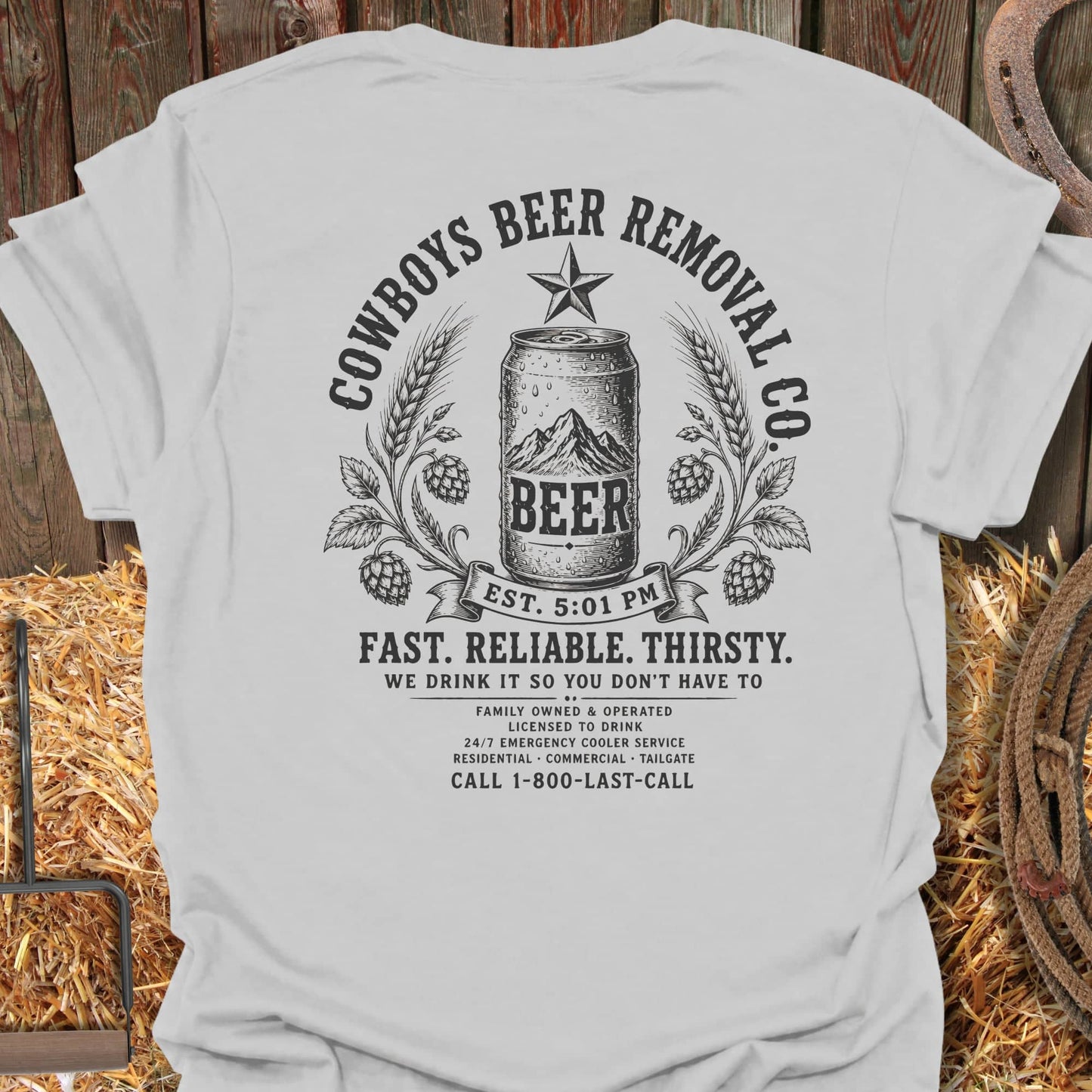 Printify T-Shirt Ice Grey / S Cowboys Beer Co Tee