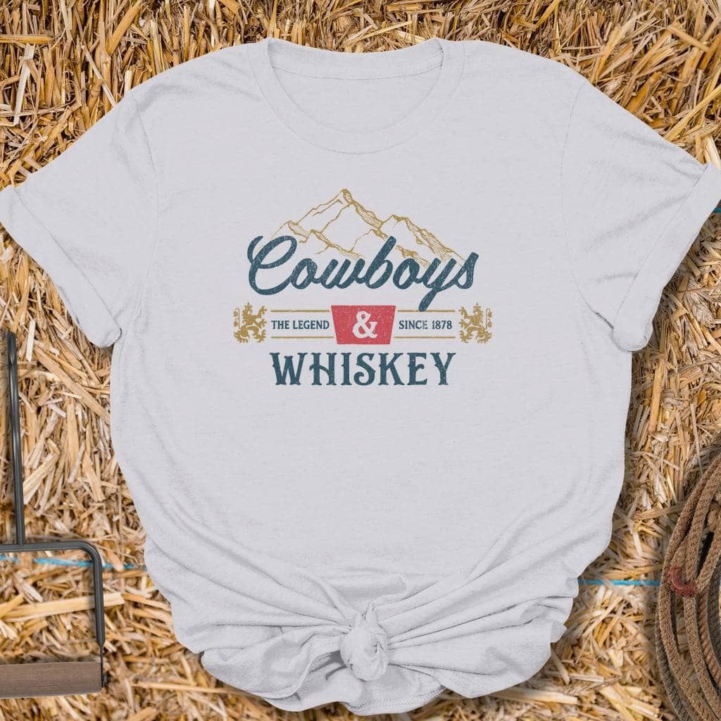 Printify T-Shirt Ice Grey / S Cowboys & Whiskey Tee