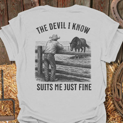 Printify T-Shirt Ice Grey / S Devil I Know Tee