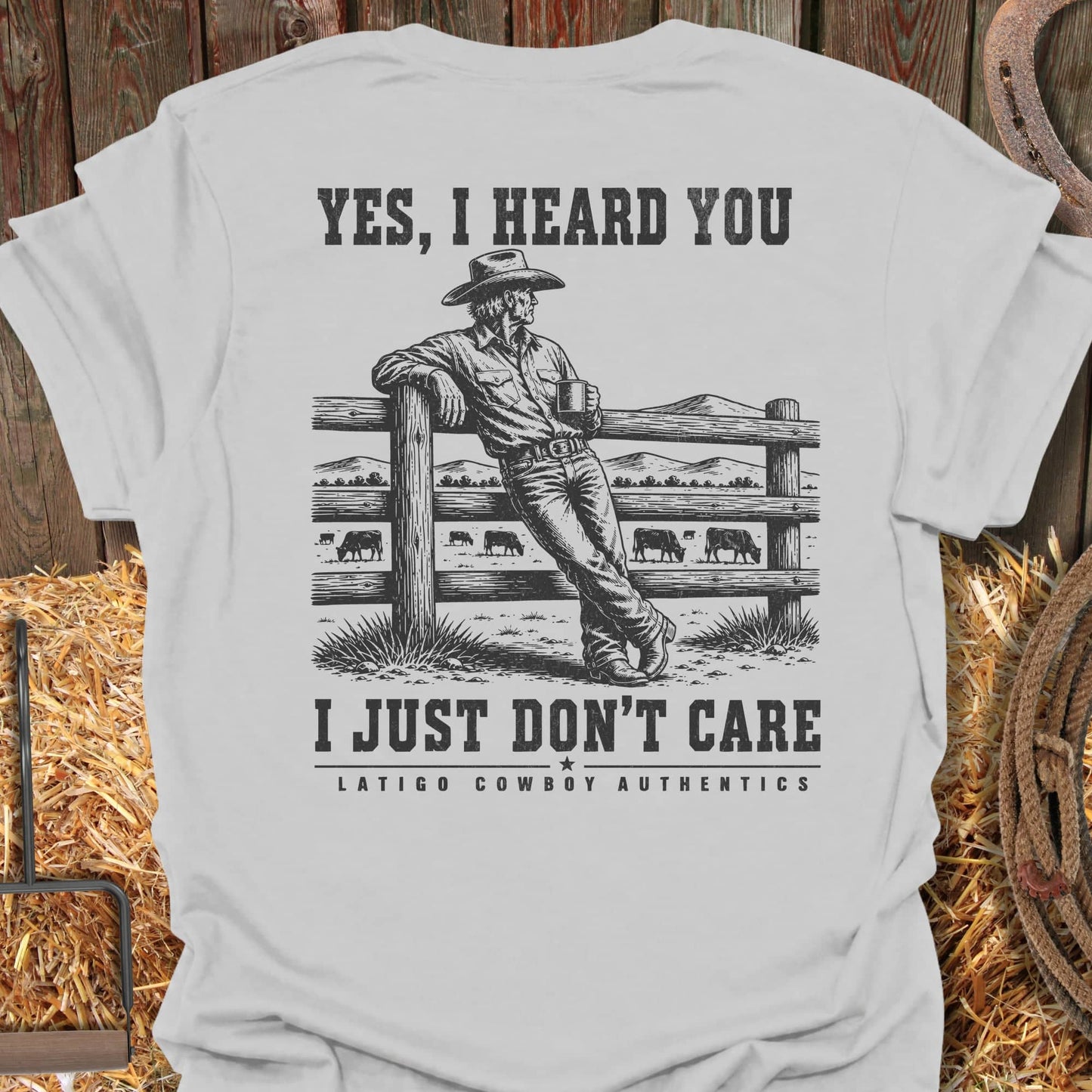 Printify T-Shirt Ice Grey / S Don't Care Tee