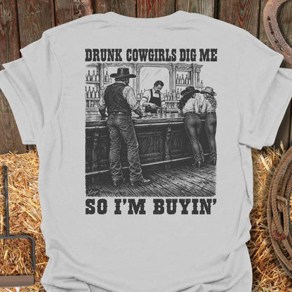 Printify T-Shirt Ice Grey / S Drunk Cowgirls Tee