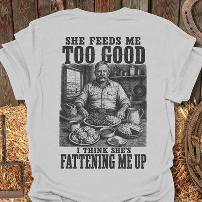 Printify T-Shirt Ice Grey / S Fattening Me Up Tee