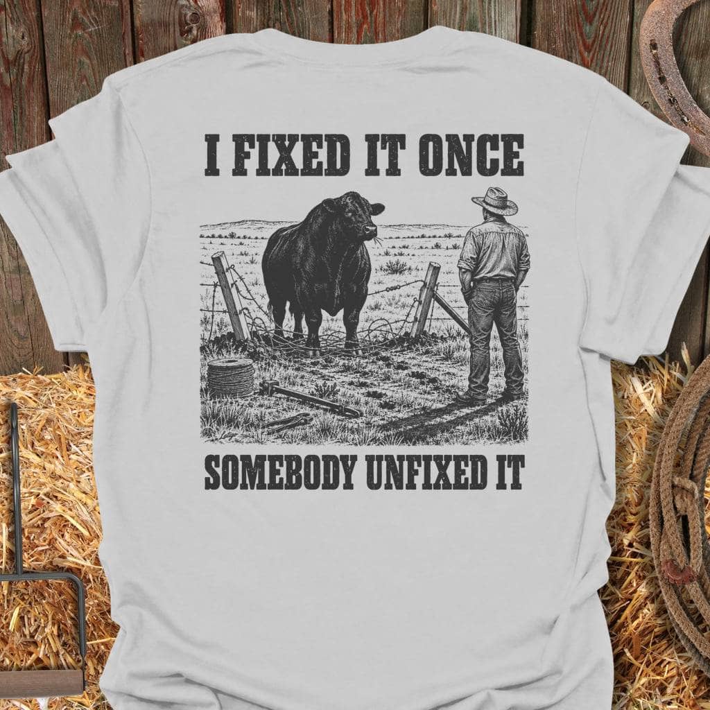 Printify T-Shirt Ice Grey / S Fixed It Once Tee