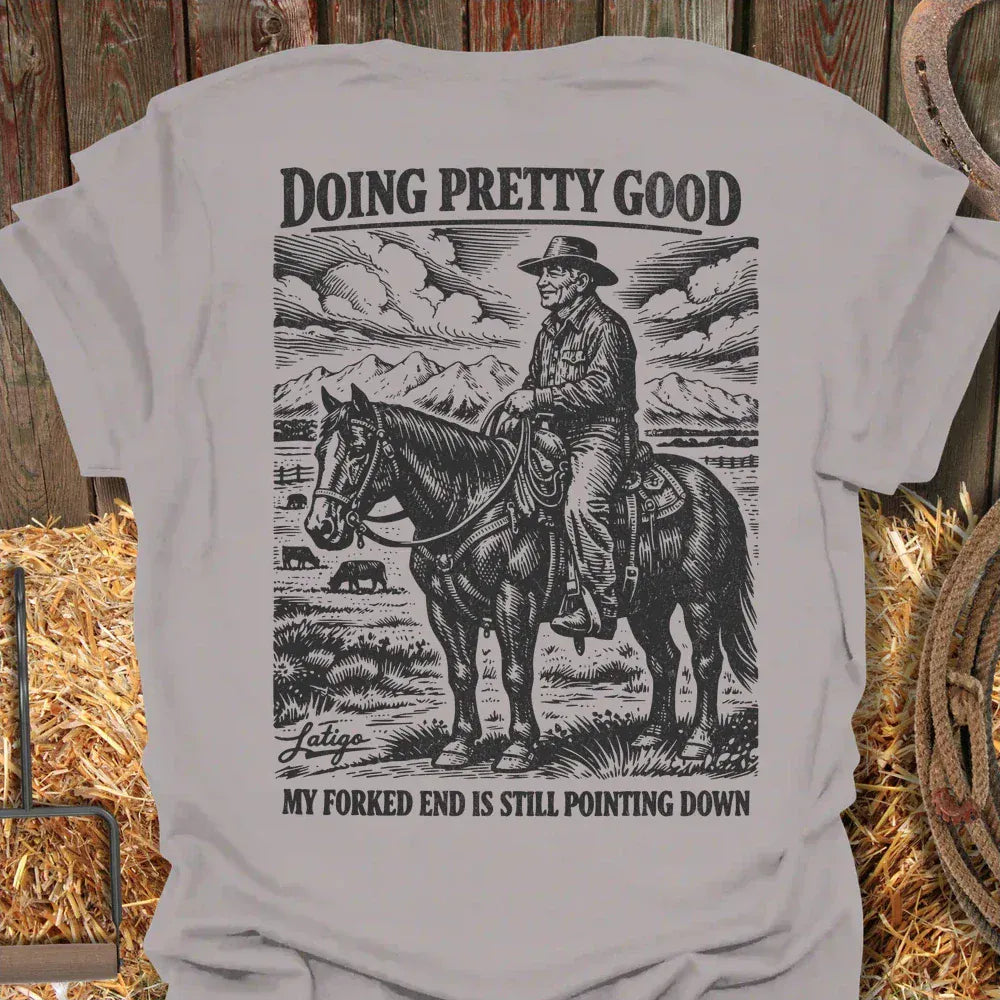 Printify T-Shirt Ice Grey / S Forked End Tee