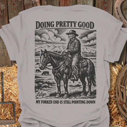 Printify T-Shirt Ice Grey / S Forked End Tee