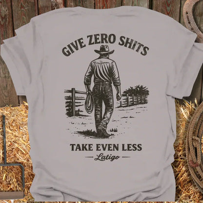 Printify T-Shirt Ice Grey / S Give Zero Shits Tee