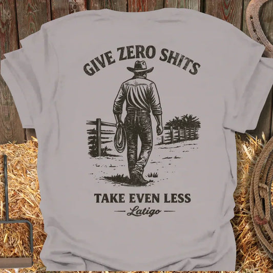 Printify T-Shirt Ice Grey / S Give Zero Shits Tee