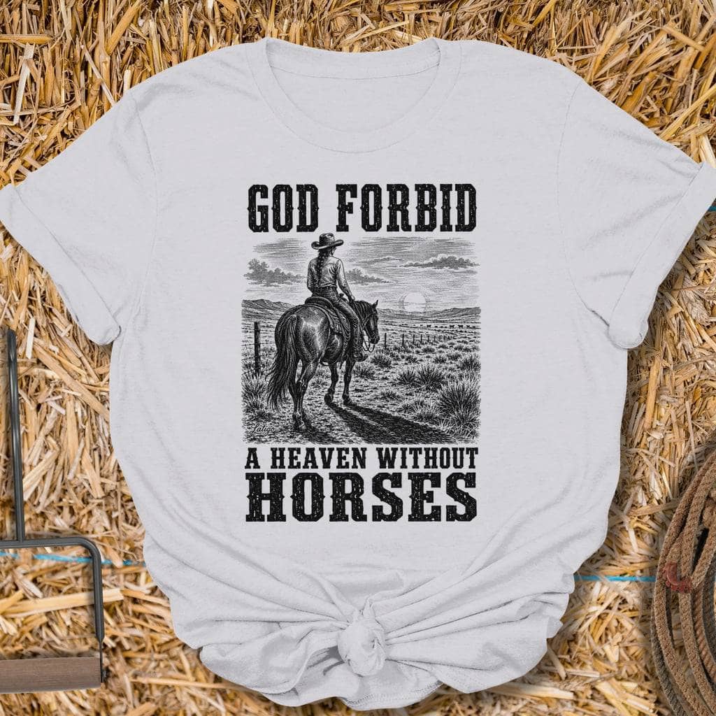 Printify T-Shirt Ice Grey / S Heaven Without Horses Tee
