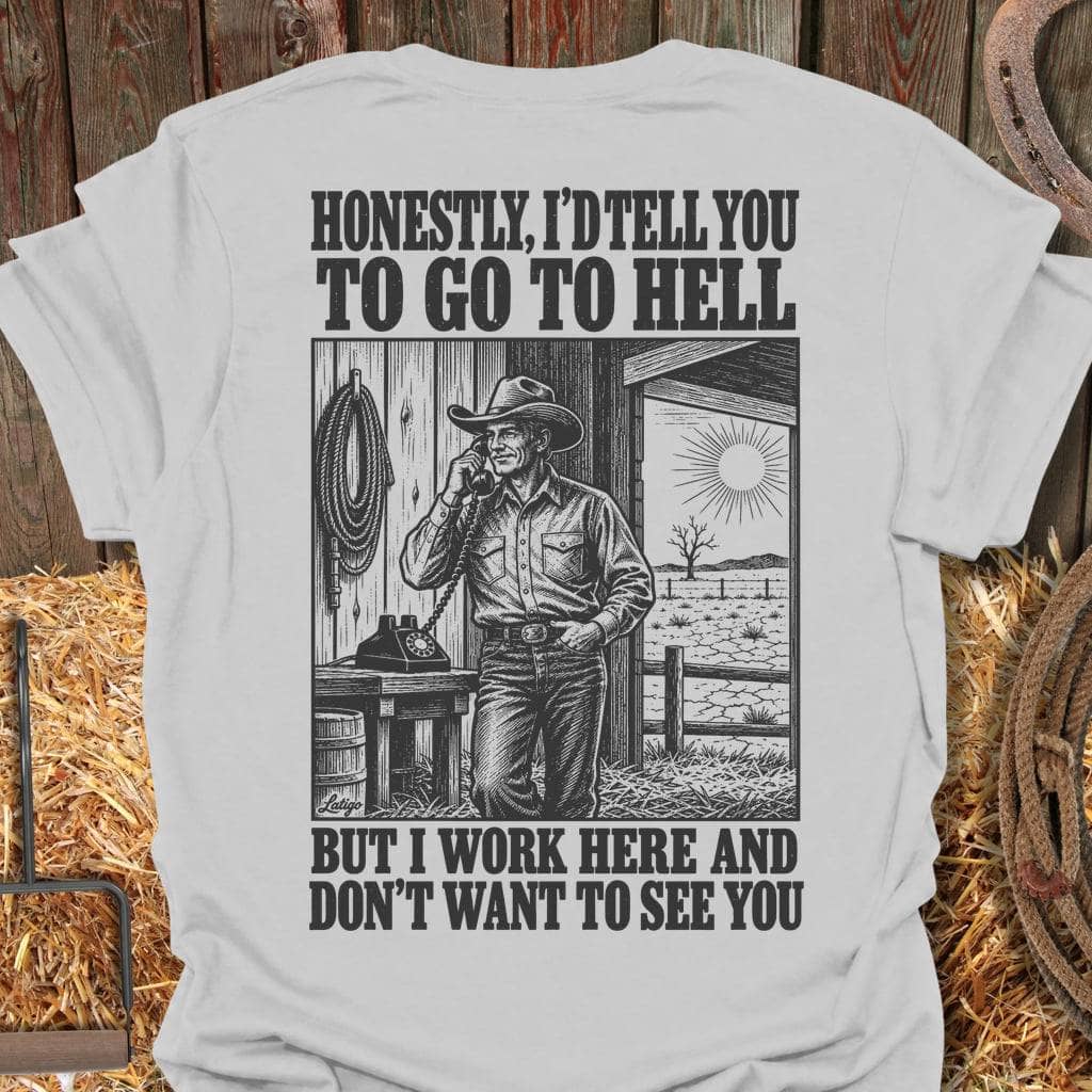 Printify T-Shirt Ice Grey / S I Work Here Tee