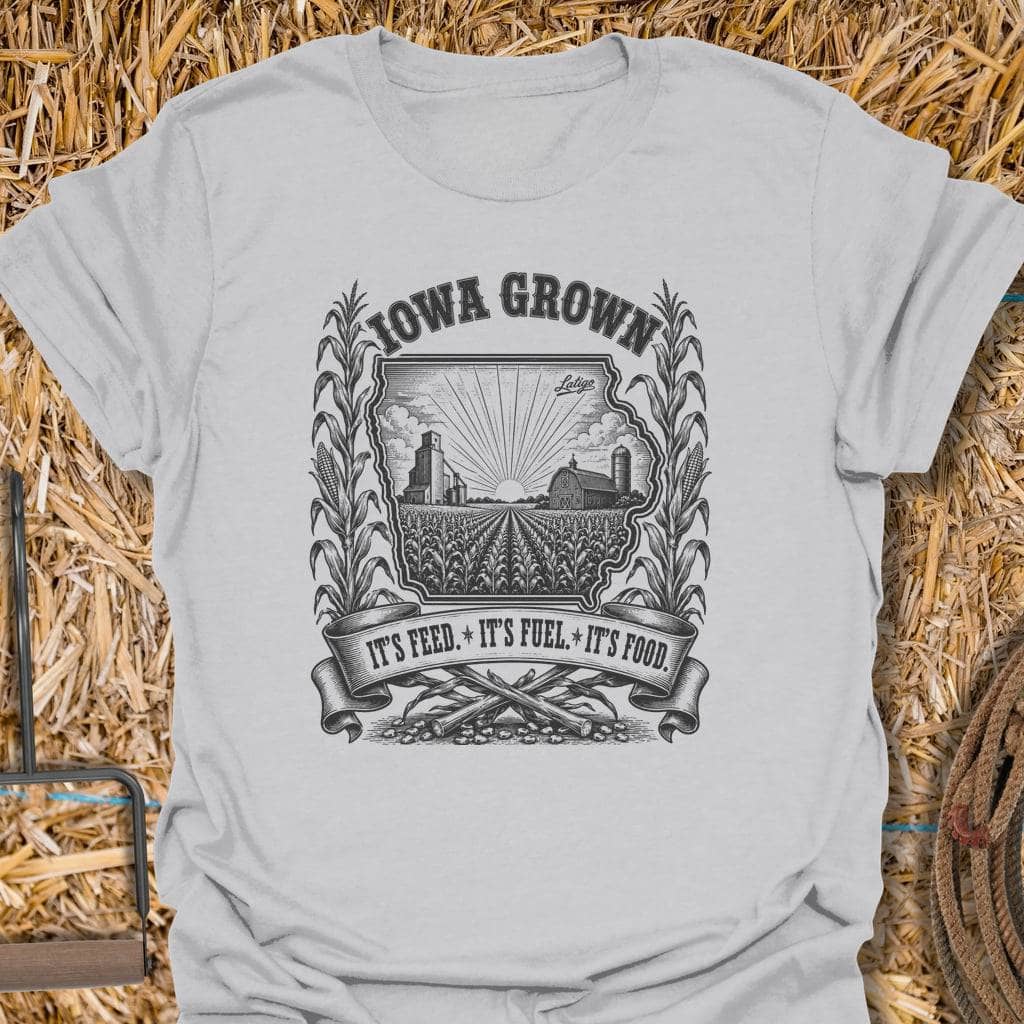 Printify T-Shirt Ice Grey / S Iowa Grown Tee