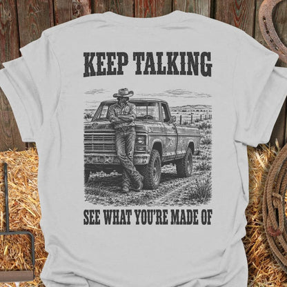 Printify T-Shirt Ice Grey / S Keep Talking Tee