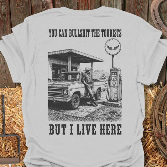 Printify T-Shirt Ice Grey / S Live Here Tee