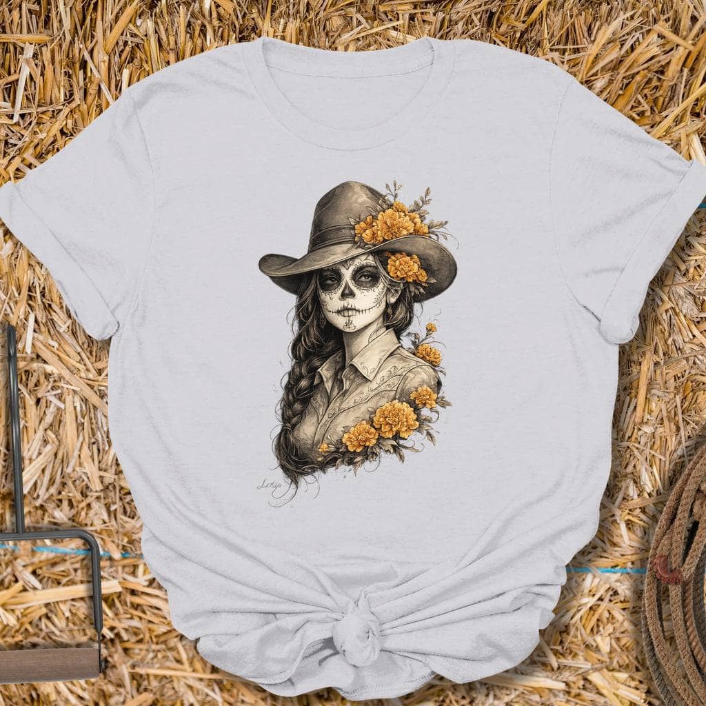 Printify T-Shirt Ice Grey / S Marigold Muerta Tee