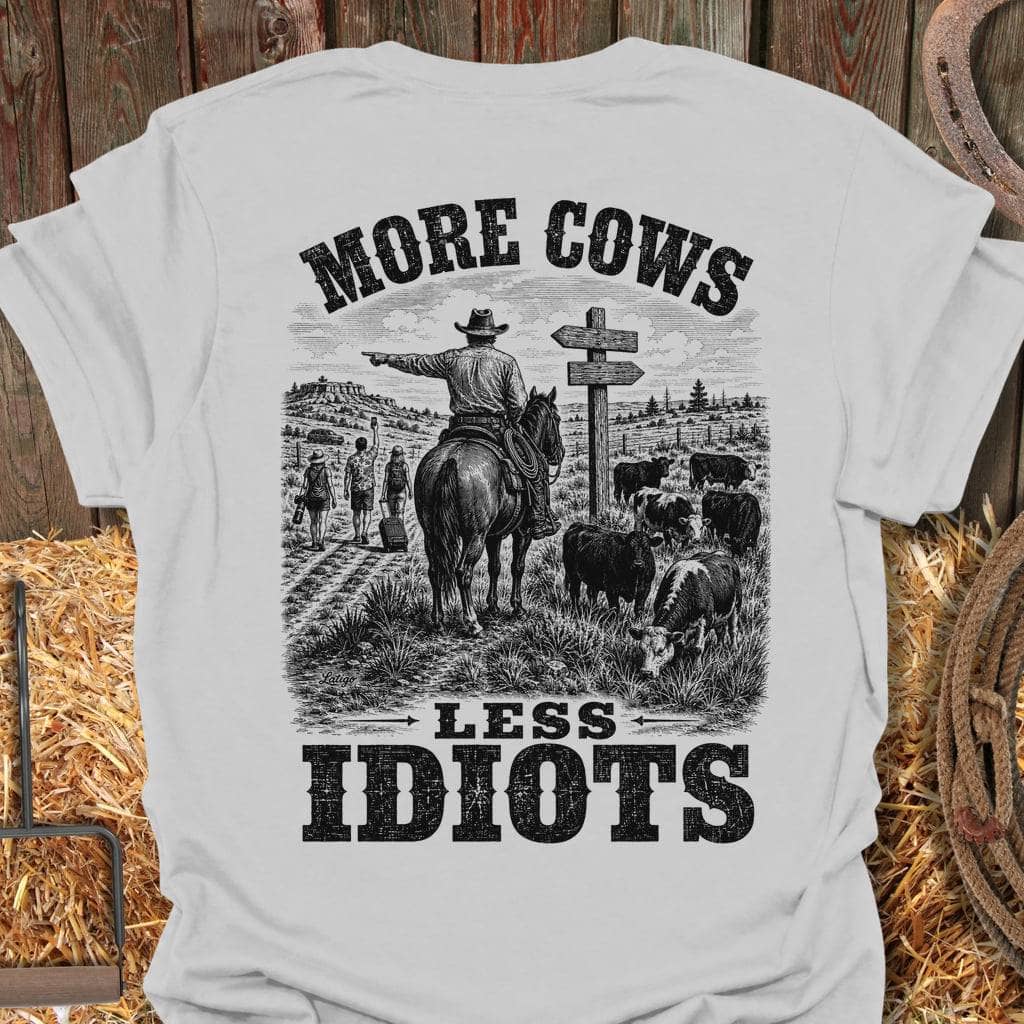 Printify T-Shirt Ice Grey / S More Cows Tee