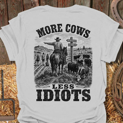 Printify T-Shirt Ice Grey / S More Cows Tee