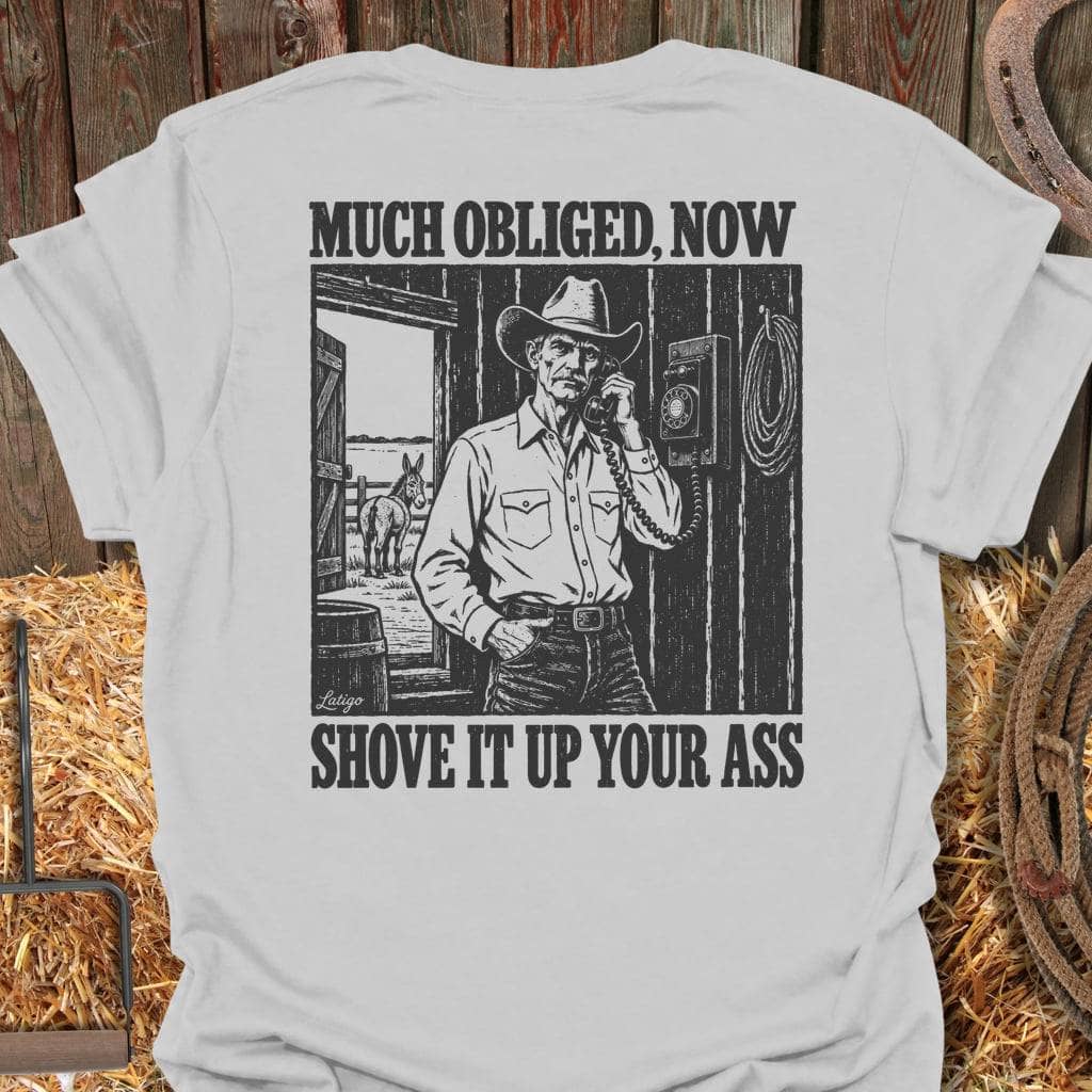 Printify T-Shirt Ice Grey / S Much Obliged Tee