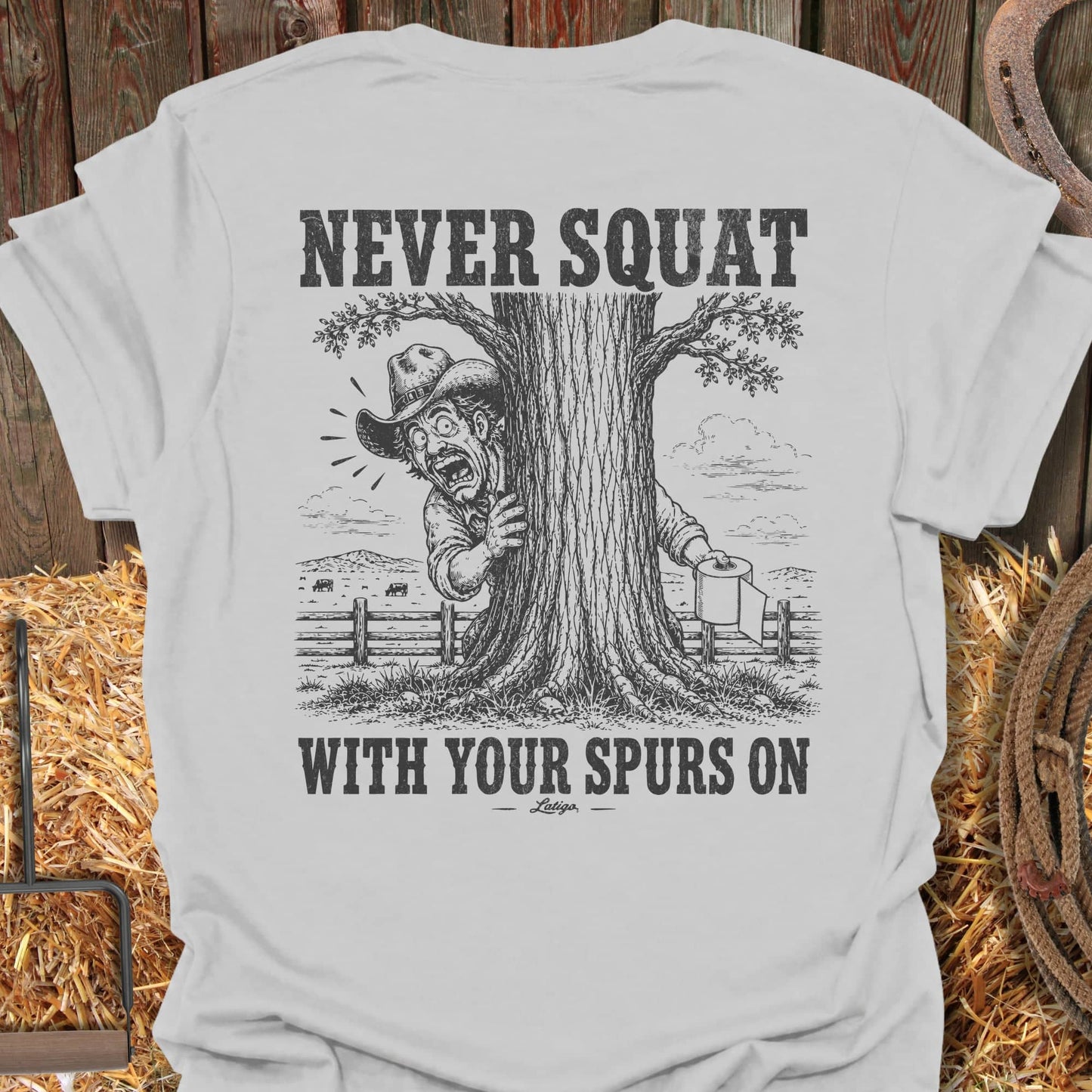 Printify T-Shirt Ice Grey / S Never Squat Tee