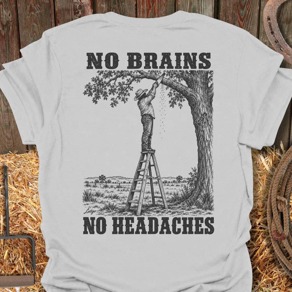 Printify T-Shirt Ice Grey / S No Brains Tee