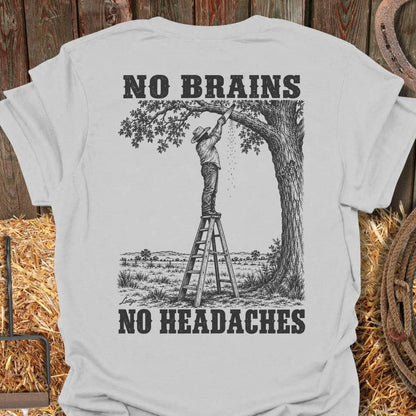 Printify T-Shirt Ice Grey / S No Brains Tee