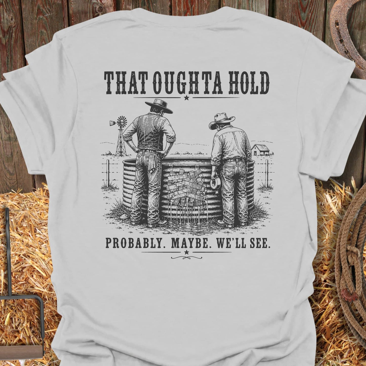 Printify T-Shirt Ice Grey / S Oughta Hold Tee