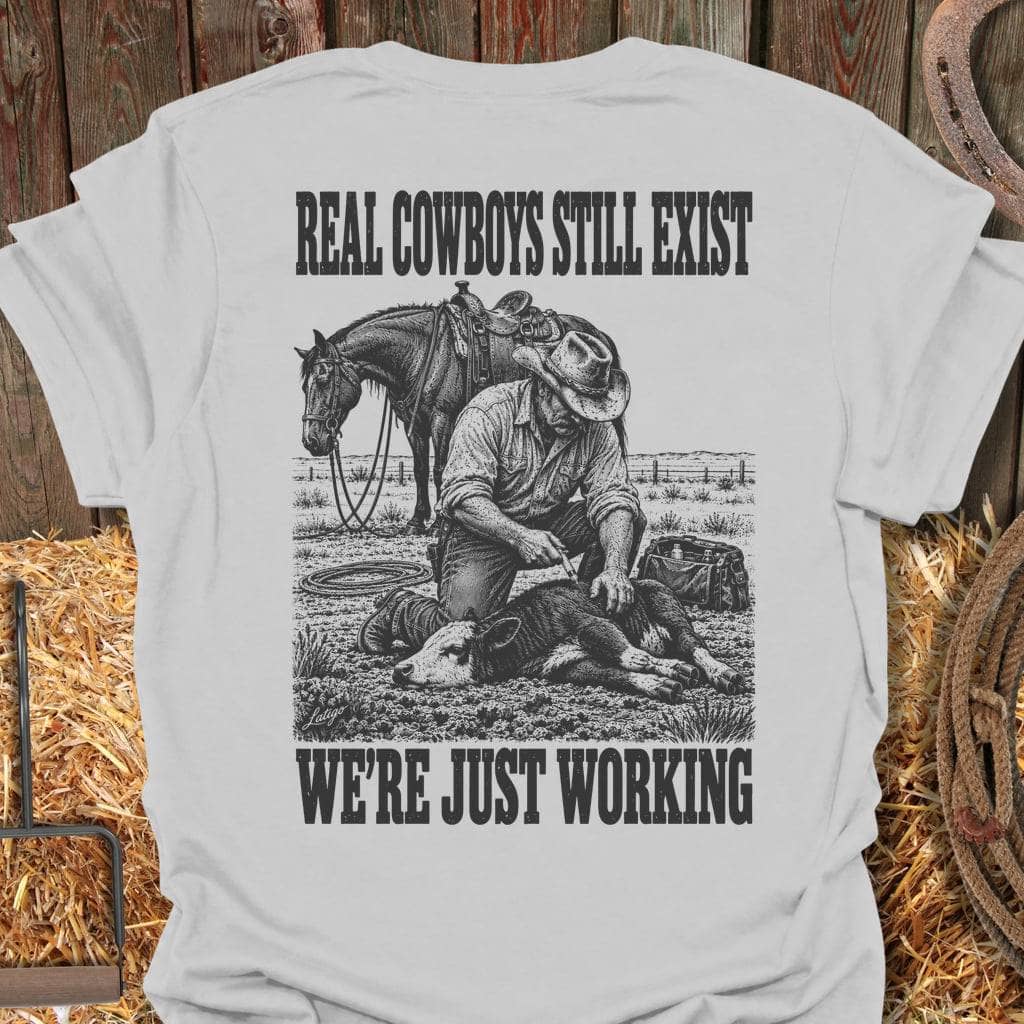 Printify T-Shirt Ice Grey / S Real Cowboys Tee