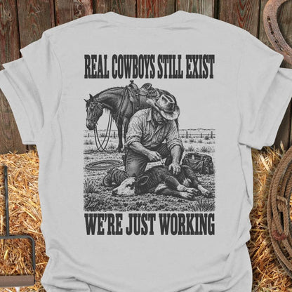 Printify T-Shirt Ice Grey / S Real Cowboys Tee