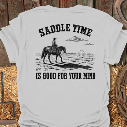 Printify T-Shirt Ice Grey / S Saddle Time Tee