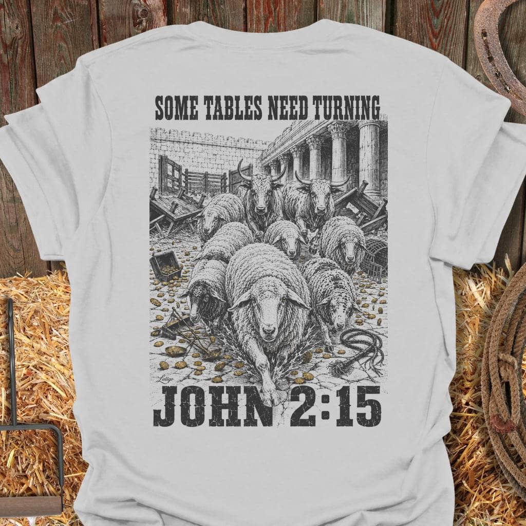 Printify T-Shirt Ice Grey / S Tables Turning Tee