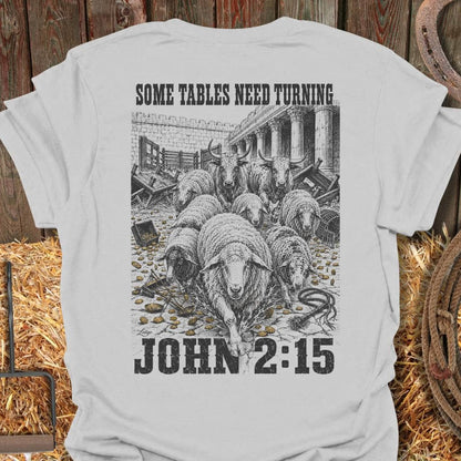 Printify T-Shirt Ice Grey / S Tables Turning Tee