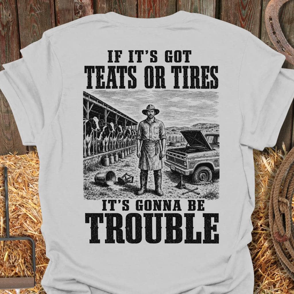 Printify T-Shirt Ice Grey / S Teats Or Tires Tee