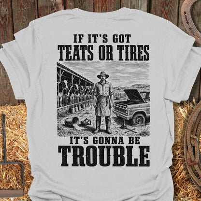 Printify T-Shirt Ice Grey / S Teats Or Tires Tee