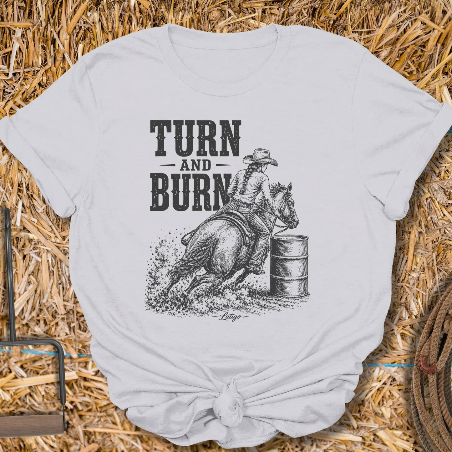 Printify T-Shirt Ice Grey / S Turn And Burn Tee