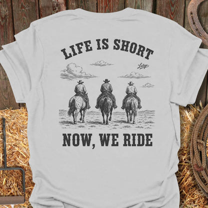 Printify T-Shirt Ice Grey / S We Ride Tee