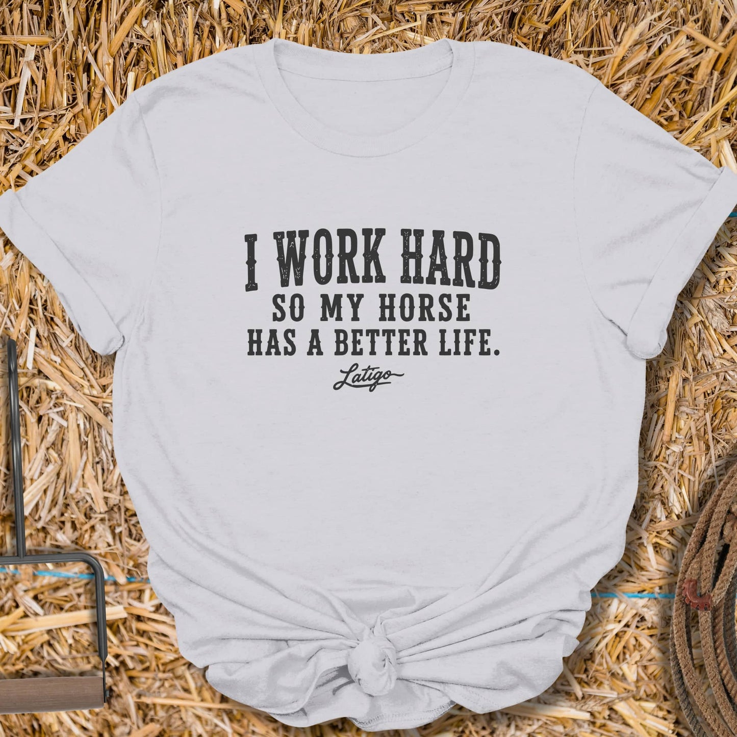 Printify T-Shirt Ice Grey / S Work Hard Tee