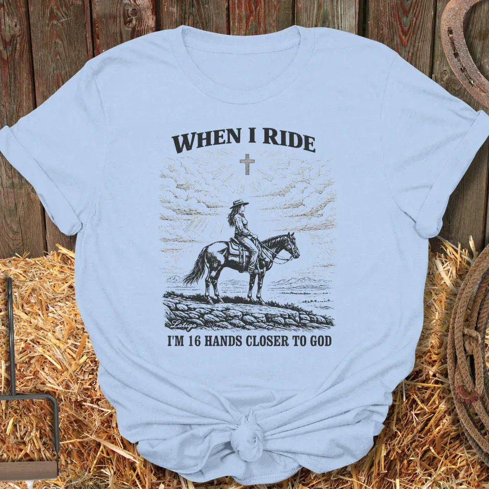 Printify T-Shirt Light Blue / S 16 Hands Cowgirl Tee