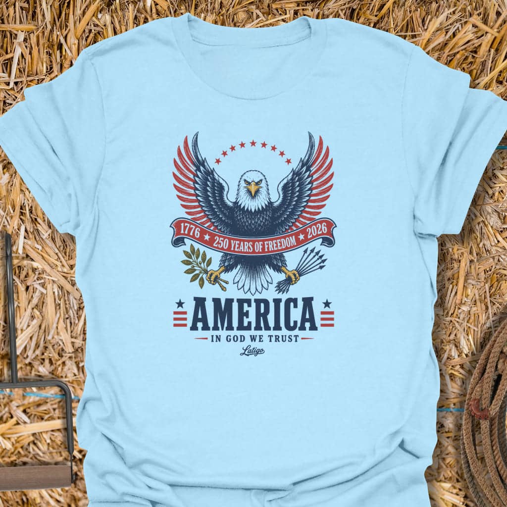 Printify T-Shirt Light Blue / S American 250 Tee